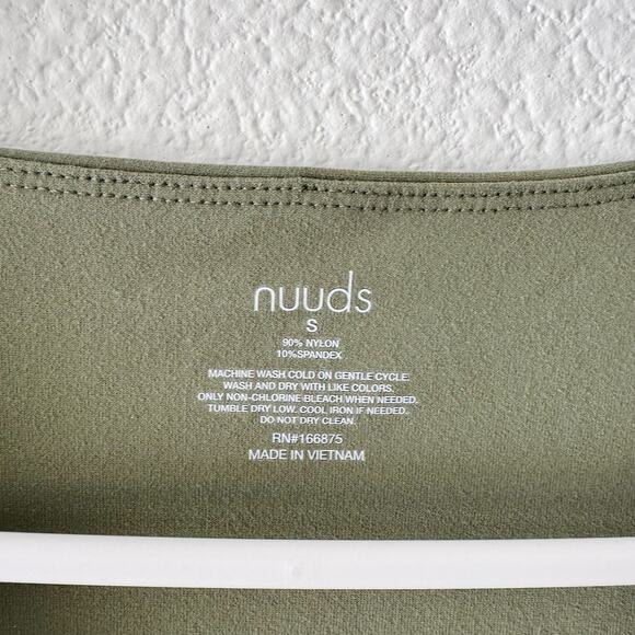 Nuuds Olive Green Long Sleeve Scoop Neck Bodysuit Size Small - Picture 4 of 4